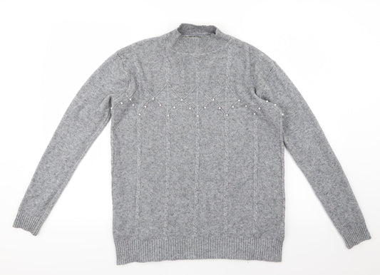LIN.H.H. Womens Grey  Knit Pullover Jumper Size M