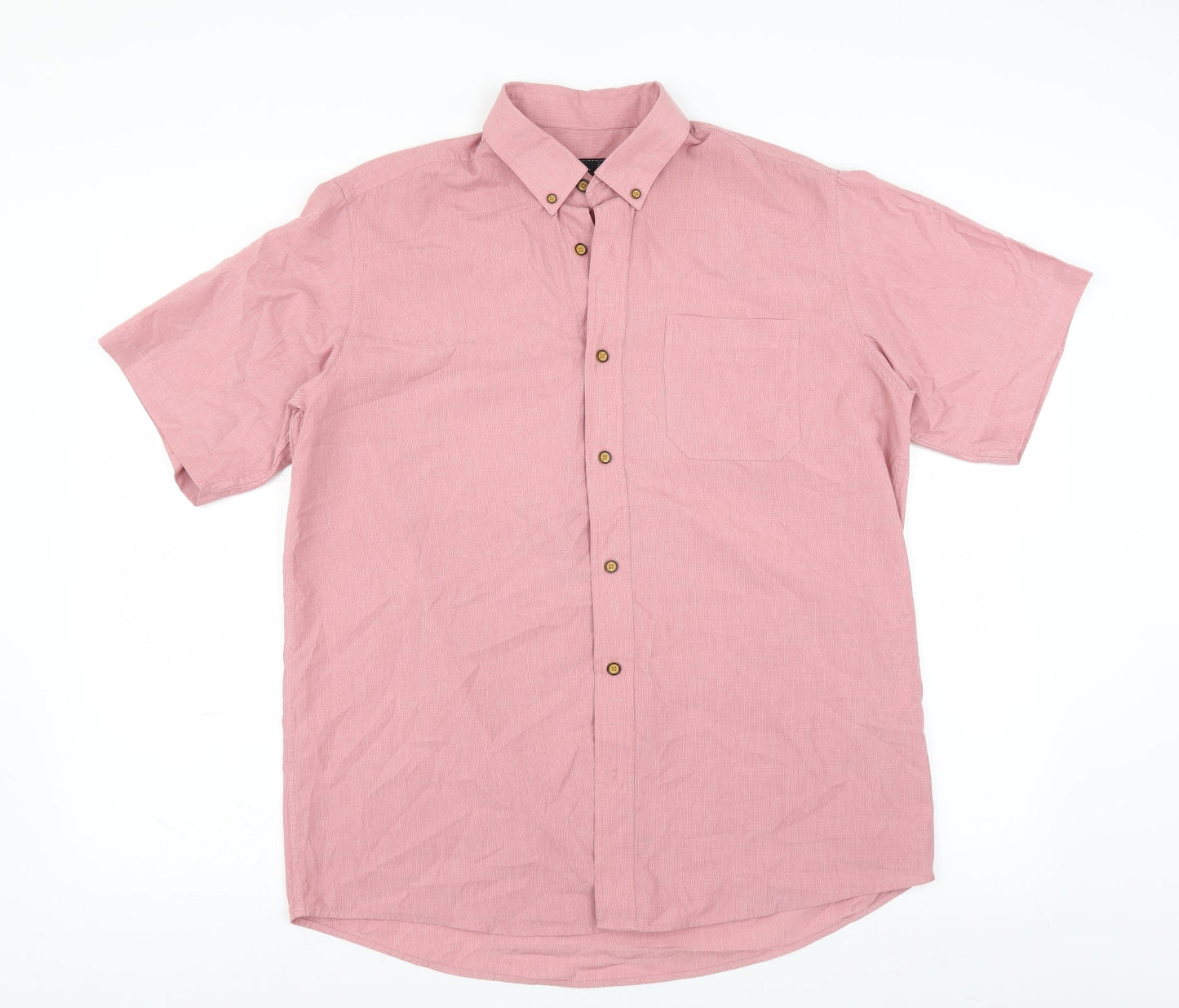 Cotton Traders Mens Pink    Button-Up Size M