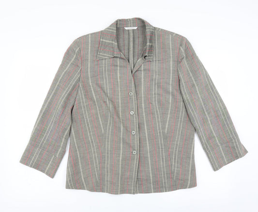 guerral Womens Grey Striped  Basic Blouse Size 16