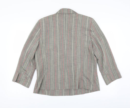 guerral Womens Grey Striped  Basic Blouse Size 16