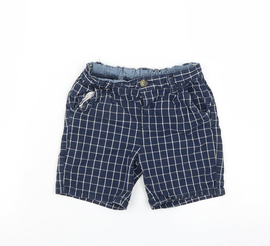 Matalan Boys Blue Check  Bermuda Shorts Size 4-5 Years
