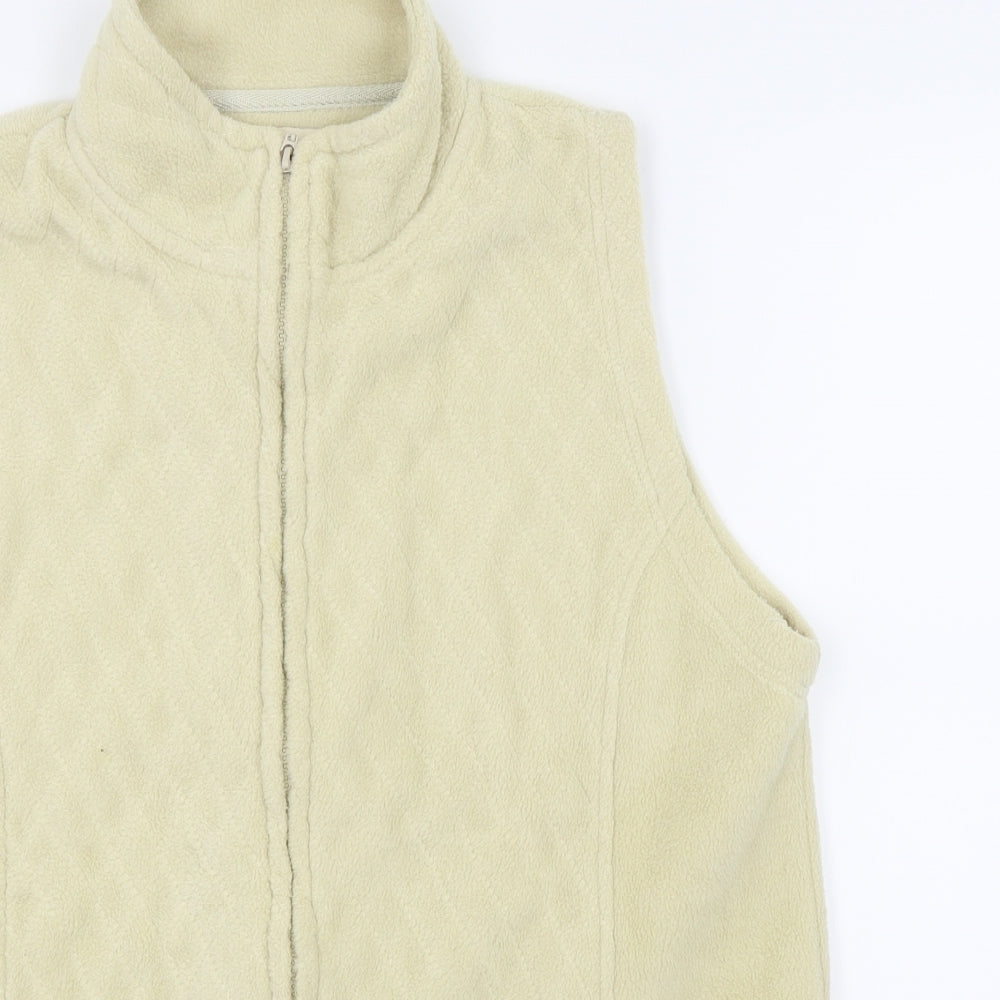 EWM Womens White   Gilet Coat Size 14  - fleece