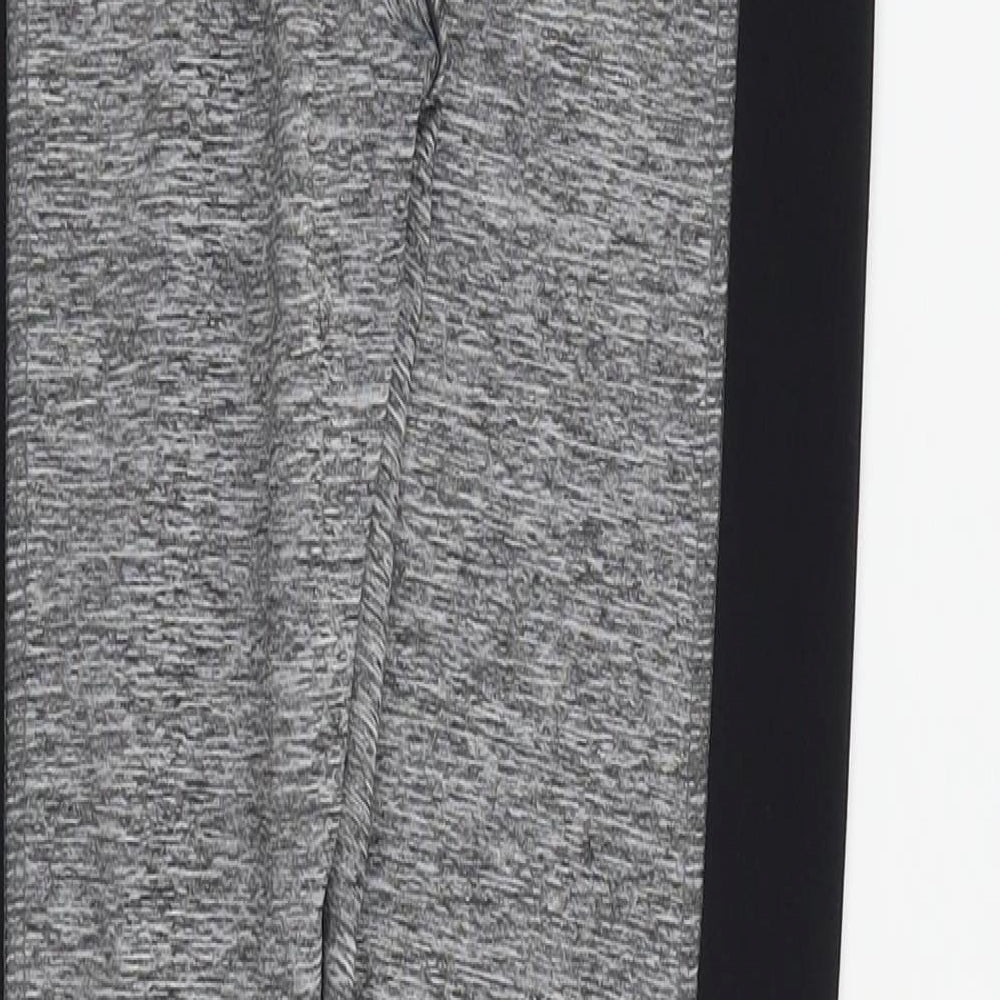 WORKOUT Womens Grey   Compression Leggings Size 10 L25 in