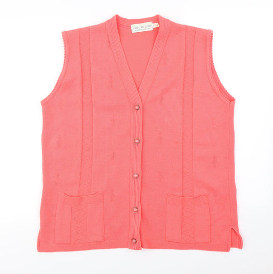 Future Lady  Womens Orange   Cardigan Jumper Size L