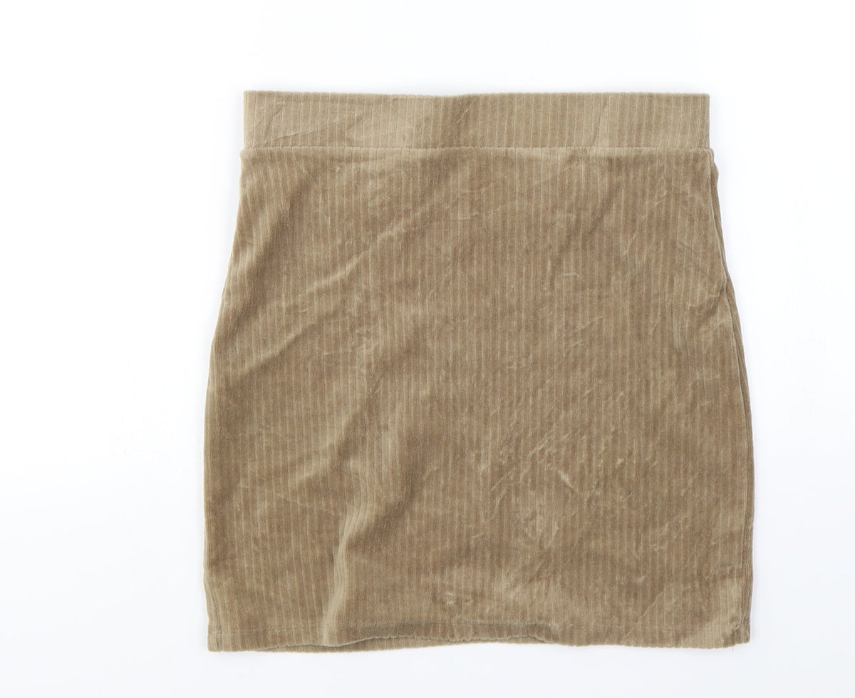 Front view of Monki women’s beige a-line skirt, size S