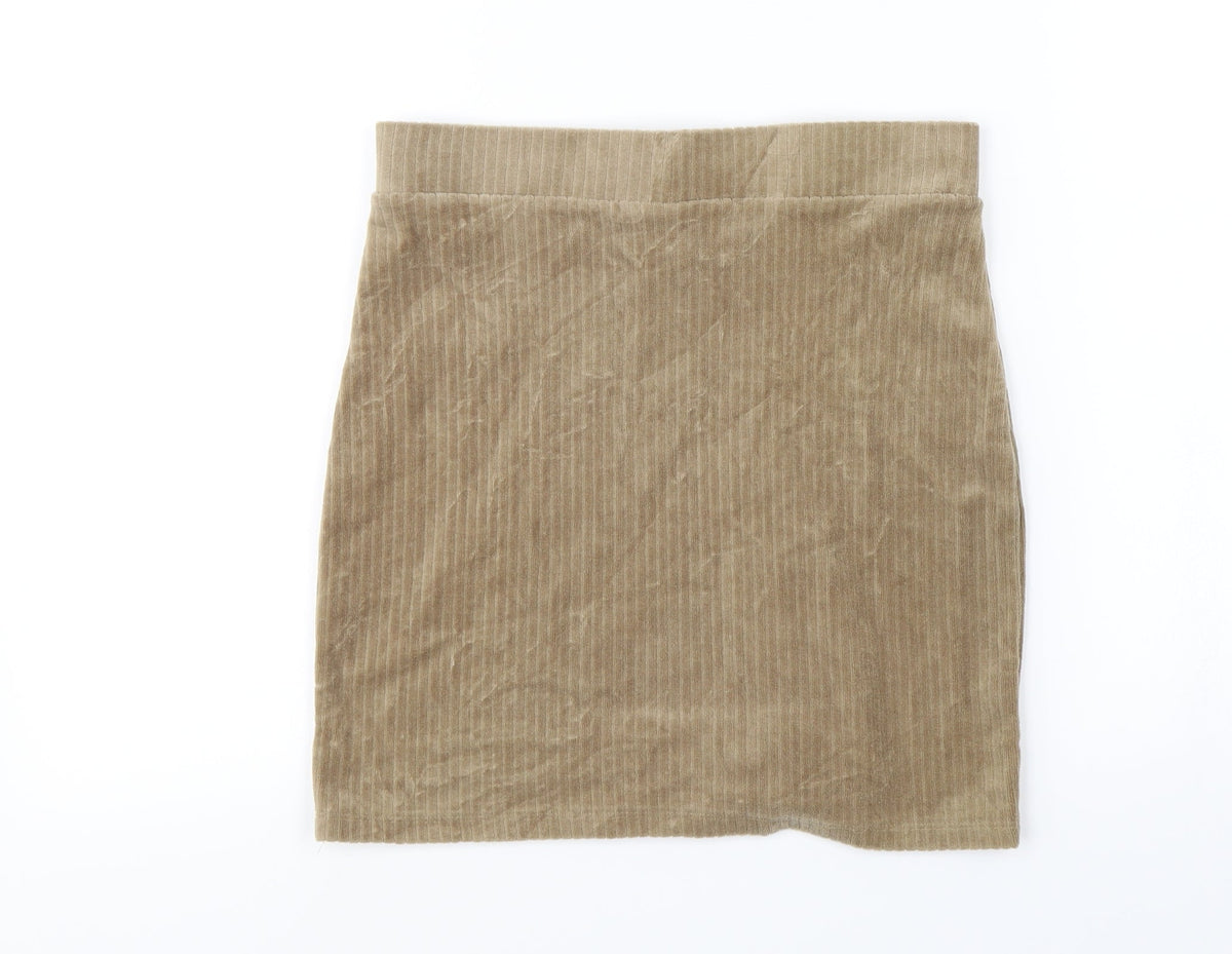 Back view of Monki women’s beige a-line skirt, size S