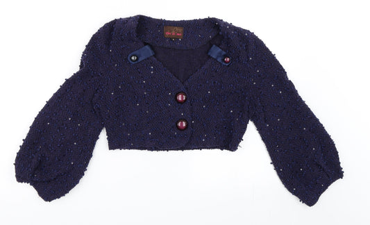 Pres De Moi Womens Blue   Cardigan Jumper Size S