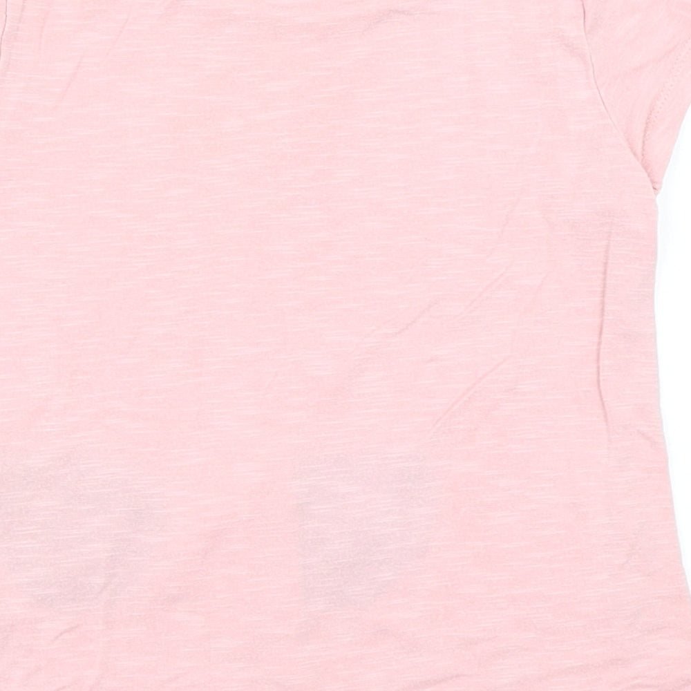 M&Co Girls Pink   Basic T-Shirt Size 5-6 Years  - Cat