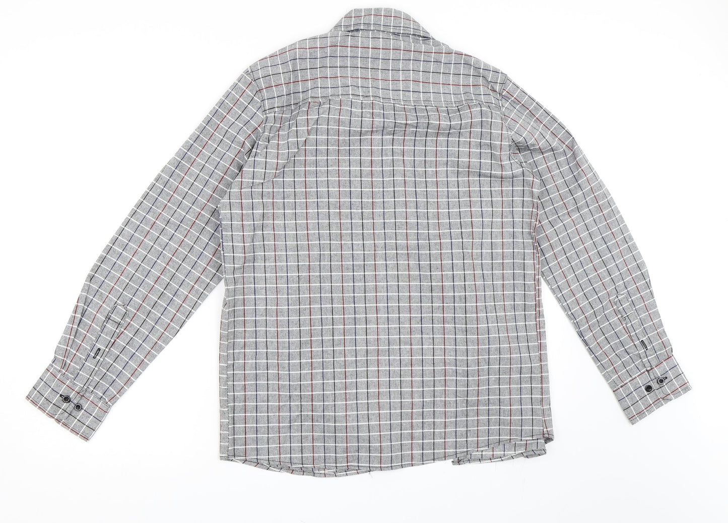 Preworn Mens Grey Check   Button-Up Size XL