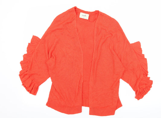 Papaya Womens Orange  Knit Cardigan Jumper Size S