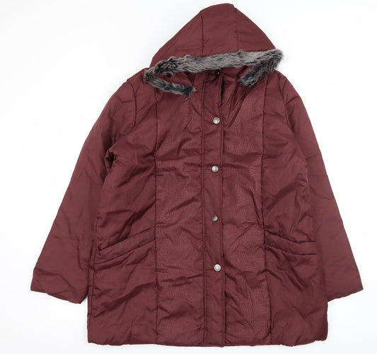 Anne De Lancay Womens Red   Parka Coat Size M
