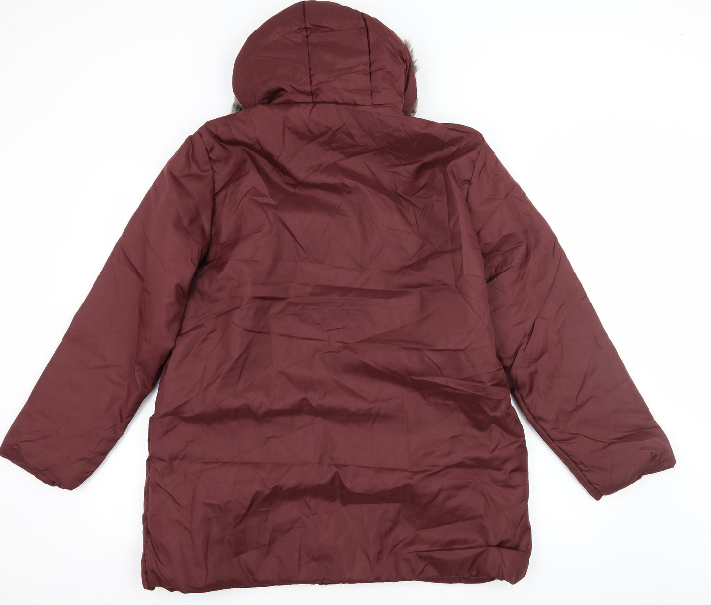 Anne De Lancay Womens Red   Parka Coat Size M