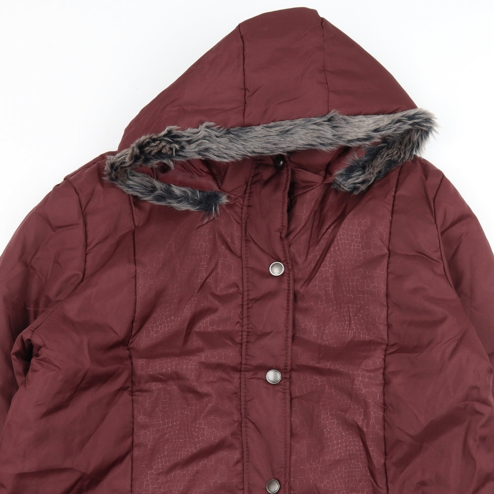 Anne De Lancay Womens Red   Parka Coat Size M