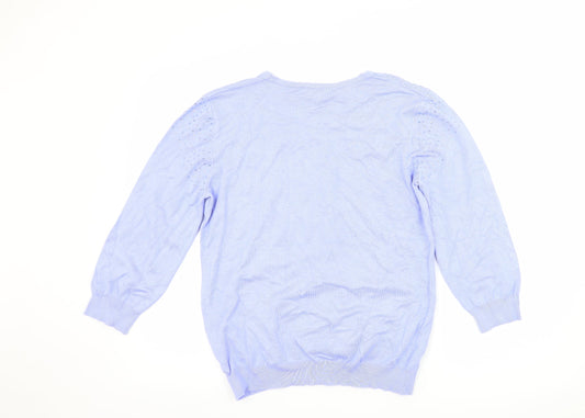 Autonomy Womens Blue  Jersey Pullover Jumper Size M