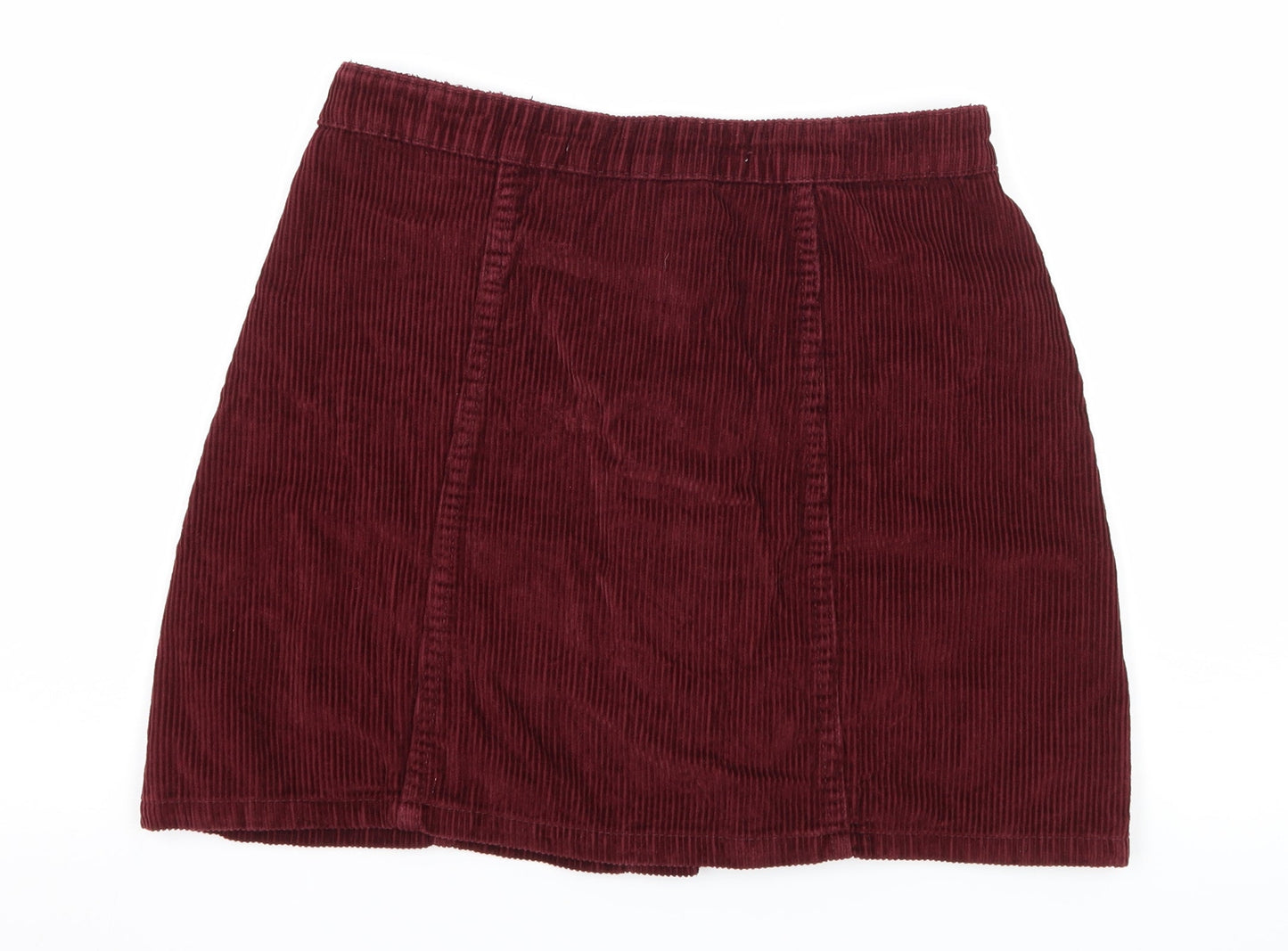 Denim & Co. Womens Red  Corduroy A-Line Skirt Size 8