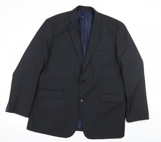 Charlton Gray  Mens Blue Striped  Jacket Suit Size XL