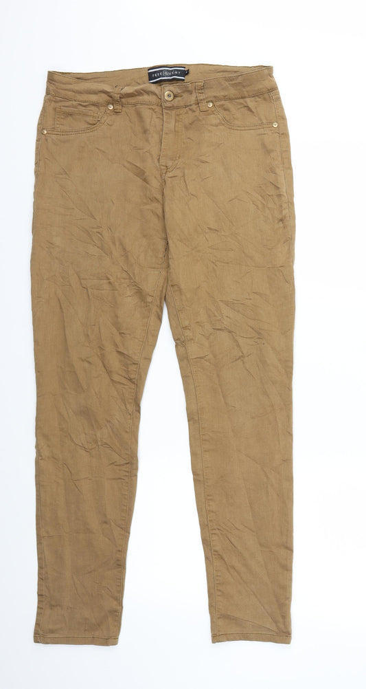 free quent Mens Brown  Denim Skinny Jeans Size L L29 in