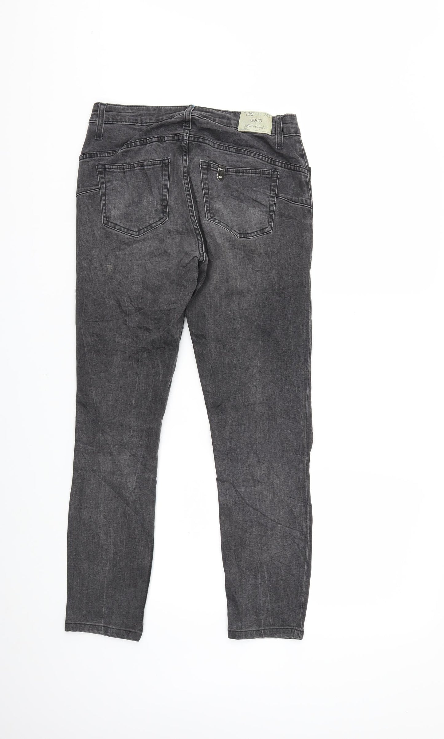 Preworn Womens Grey  Denim Skinny Jeans Size 28 in L32 in