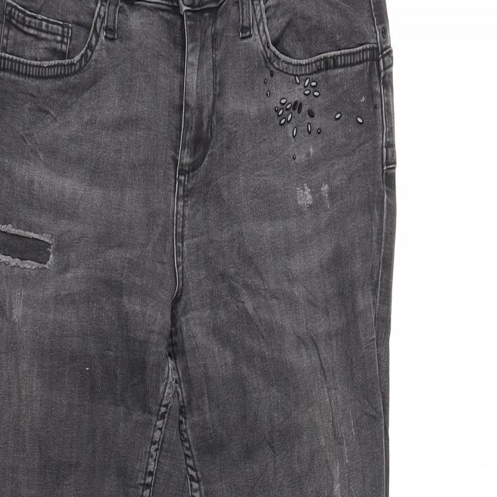 Preworn Womens Grey  Denim Skinny Jeans Size 28 in L32 in