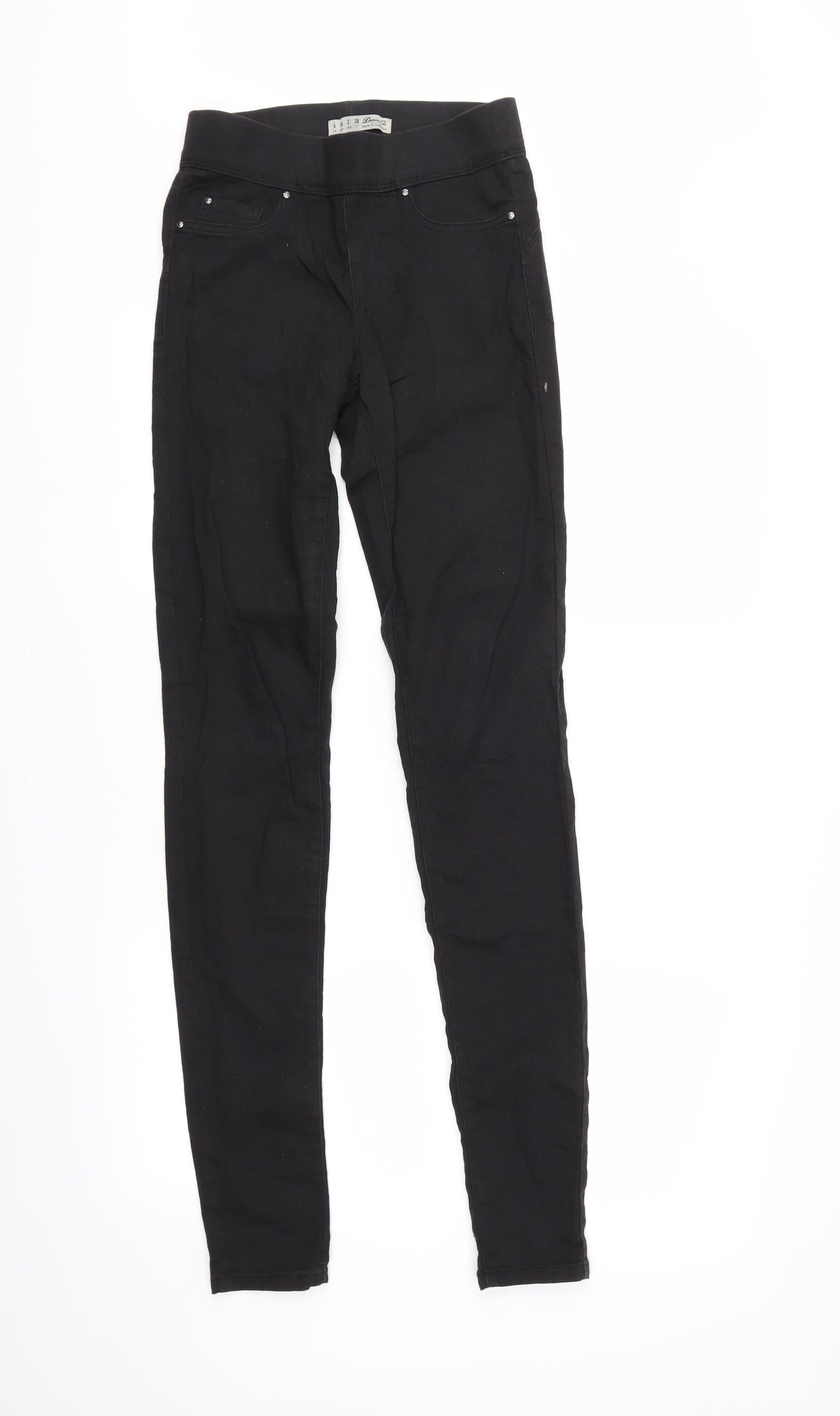 Denim & Co. Womens Black  Denim Skinny Jeans Size 6 L30 in