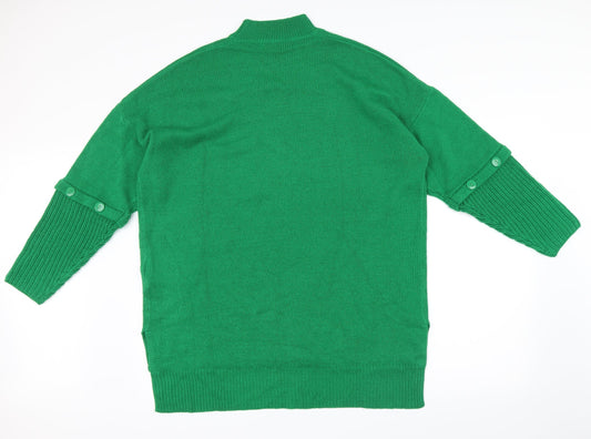 jdwilliams Womens Green   Pullover Jumper Size L  - button detail on arms