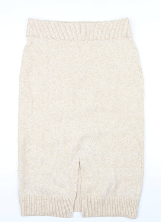 Preworn Womens Beige   A-Line Skirt Size M