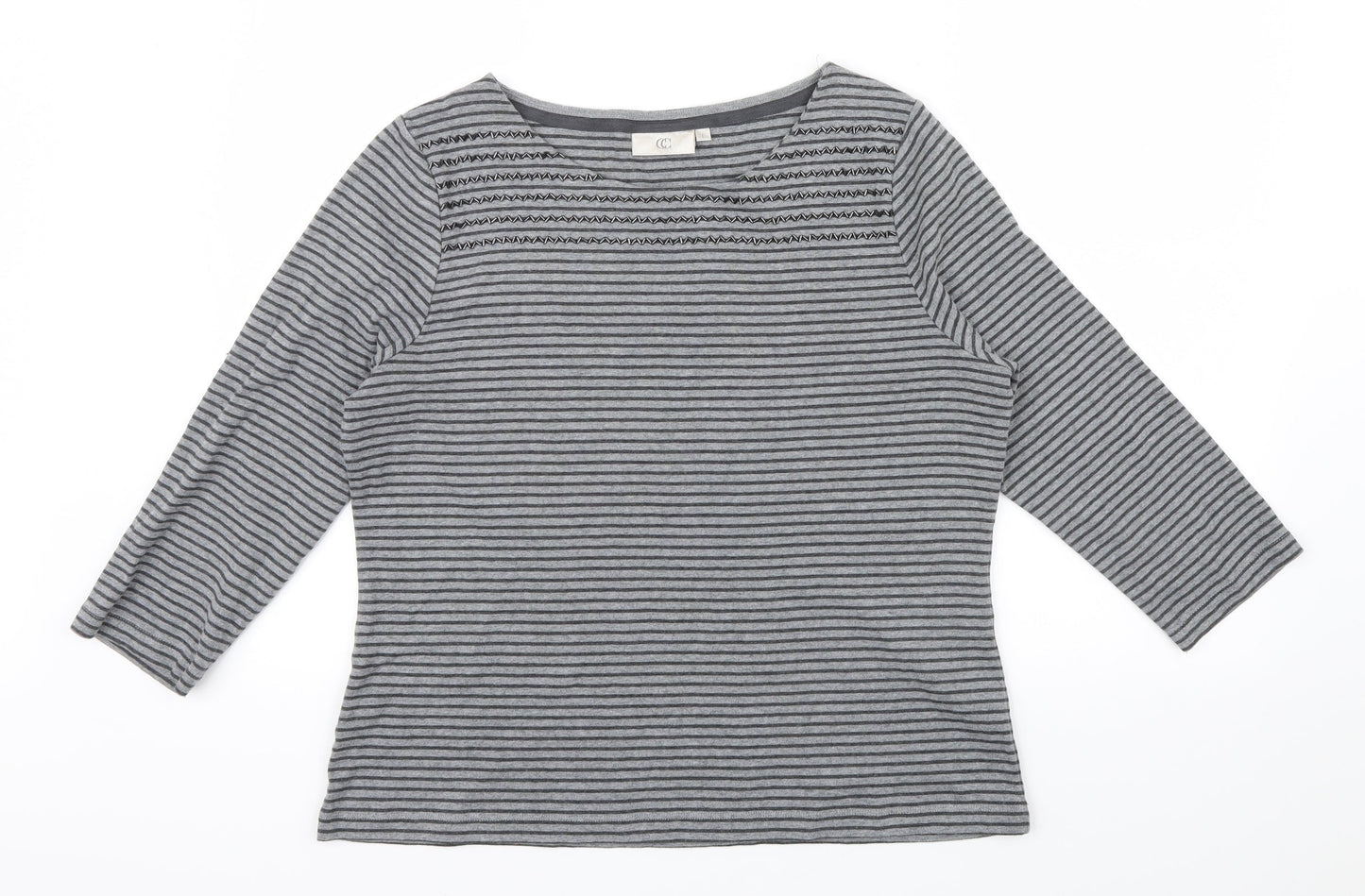 CG Womens Green Striped  Pullover Jumper Size L
