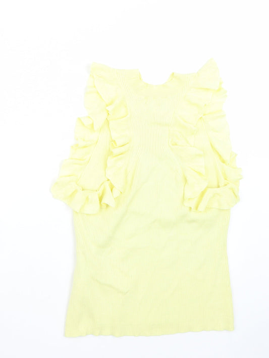 H&M Womens Yellow   Basic T-Shirt Size M