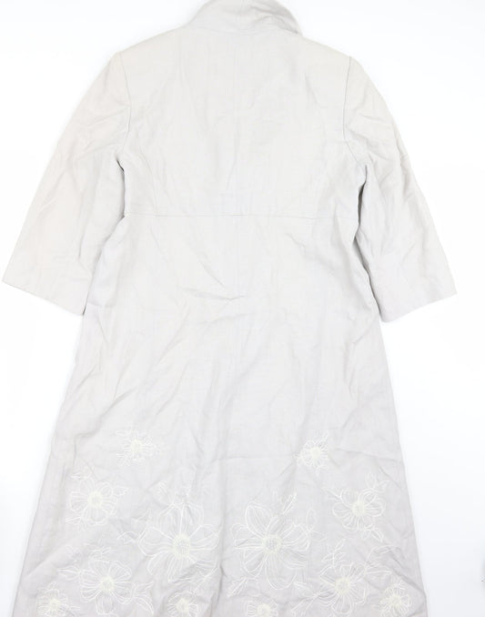 Marks and Spencer Womens Grey Floral  Jacket Coat Size 14