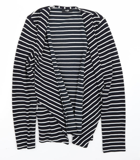 Wallis Womens White Striped  Cardigan Jumper Size S