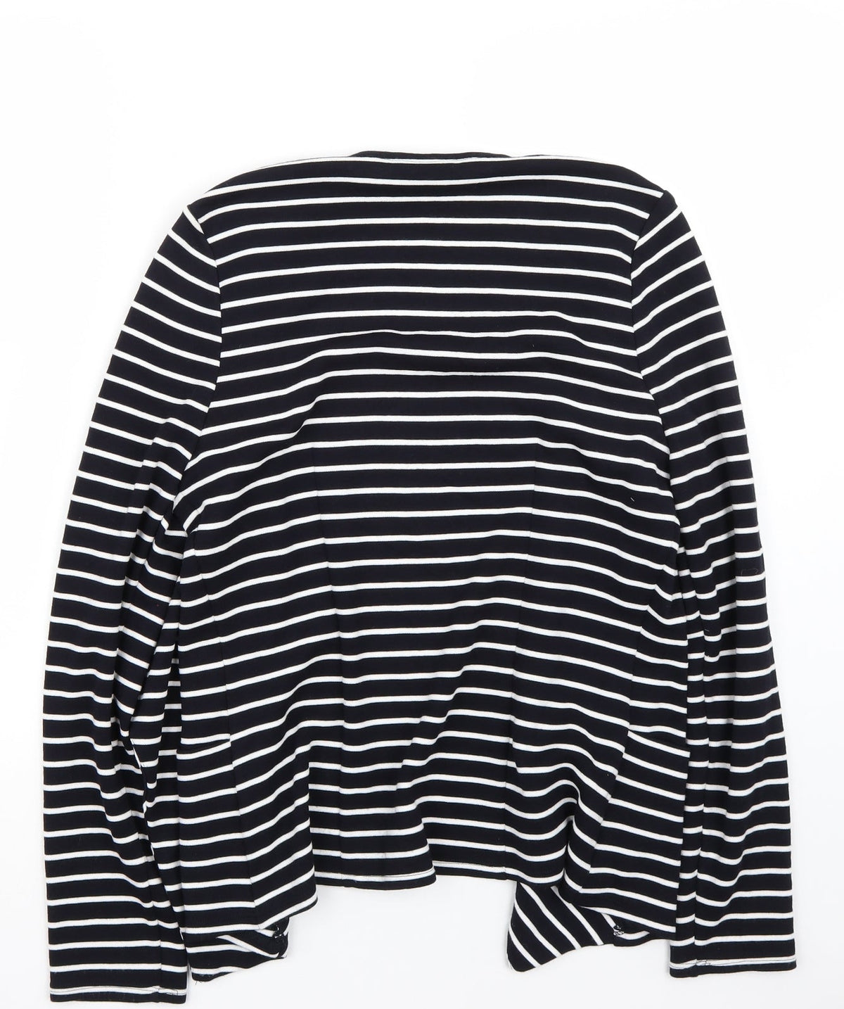 Back view of Wallis women’s white striped cardigan jumper, size S