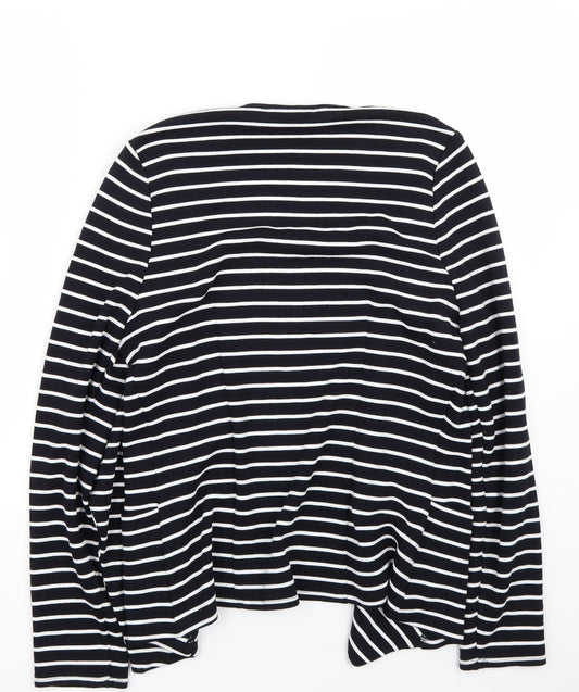 Wallis Womens White Striped  Cardigan Jumper Size S