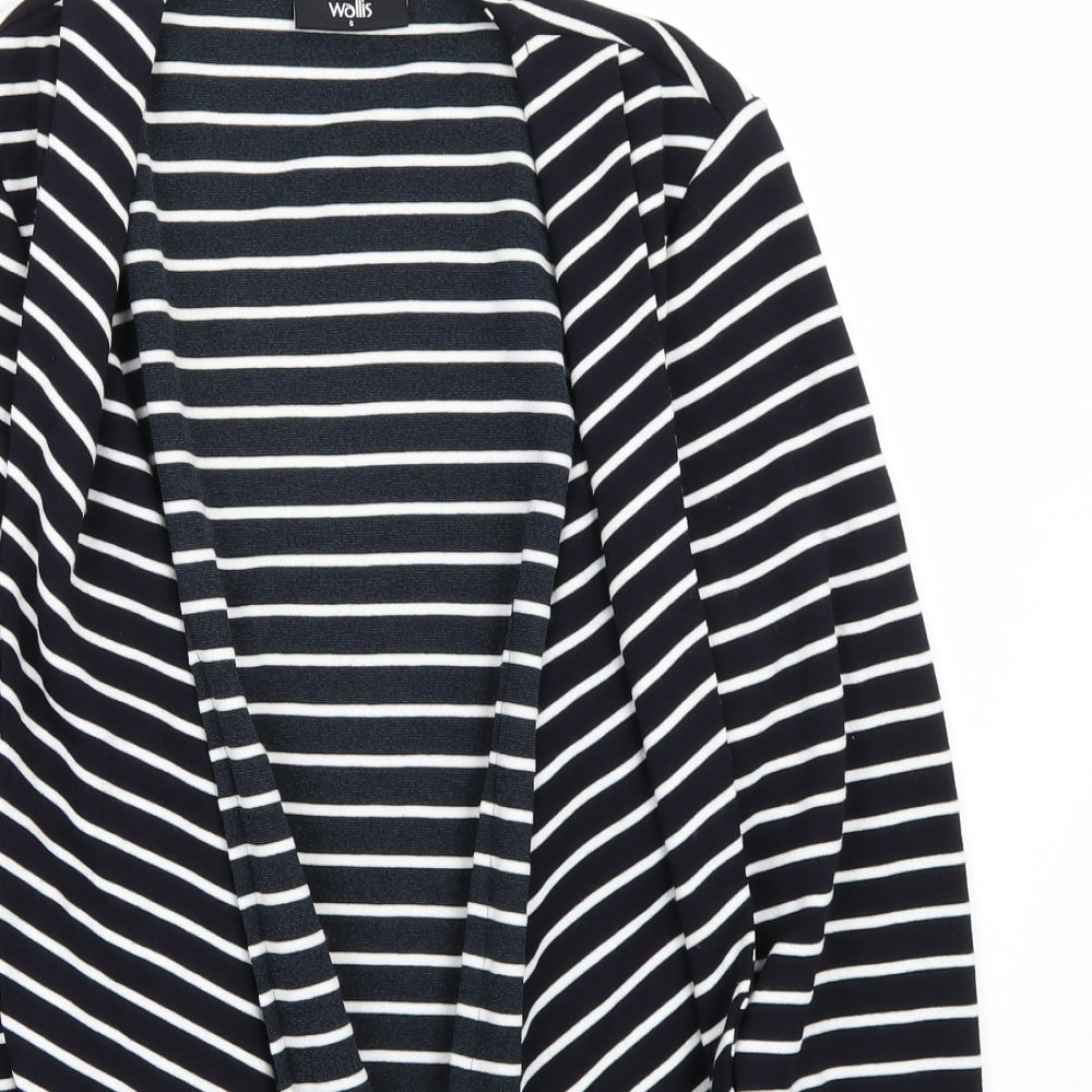 Close-up detail of Wallis women’s white striped cardigan jumper, size S
