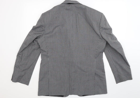 Marks and Spencer Mens Grey Houndstooth  Jacket Suit Jacket Size 40