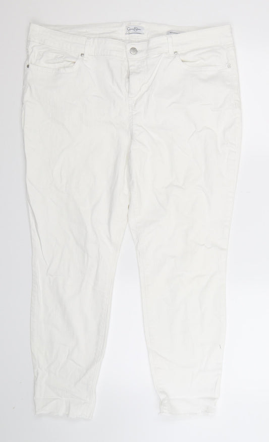 Jessica Simpson Womens White  Denim Skinny Jeans Size 18 L26 in