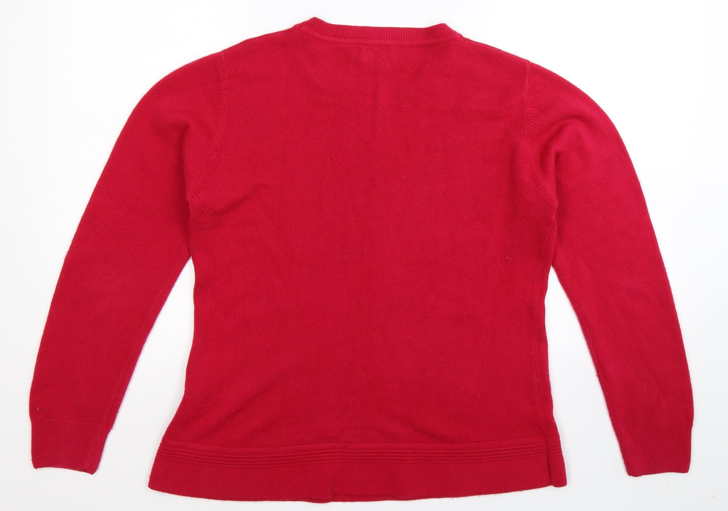 BASSINI Womens Pink  Knit Pullover Jumper Size L