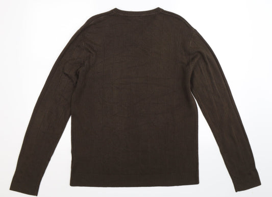 River Island Mens Grey  Knit Pullover Jumper Size M