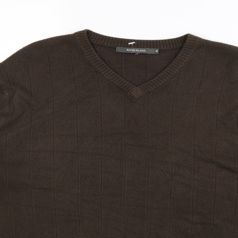 River Island Mens Grey  Knit Pullover Jumper Size M