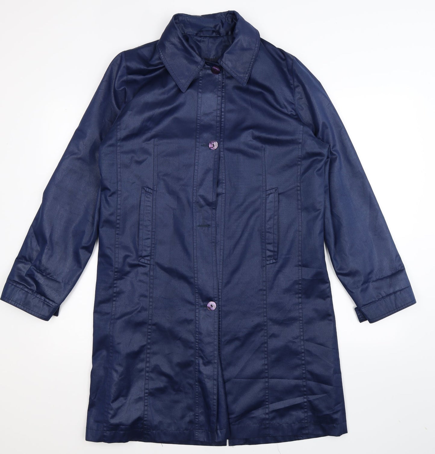 Preworn Womens Blue   Overcoat Coat Size L