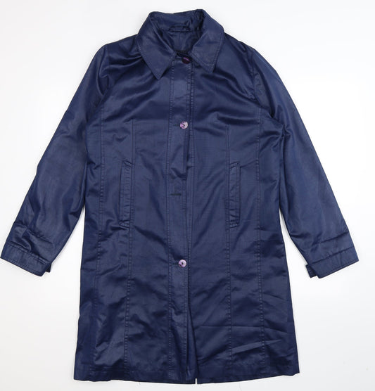 Preworn Womens Blue   Overcoat Coat Size L