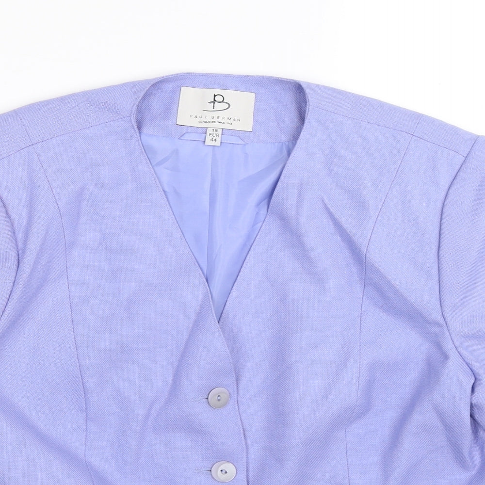 Paul Berman Womens Blue   Jacket Blazer Size 16