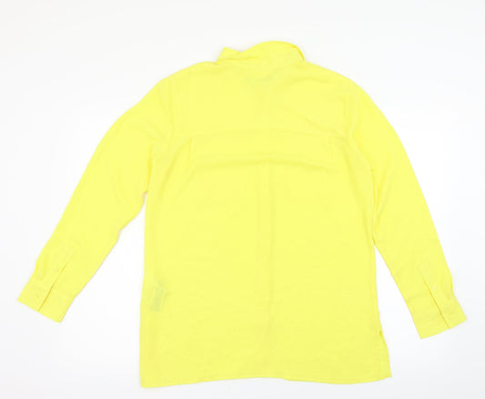 M&S Womens Yellow   Basic Button-Up Size 12