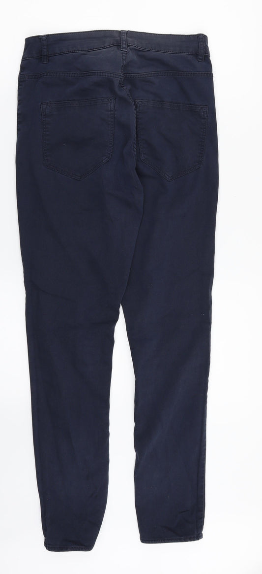 H&M Womens Blue   Chino Trousers Size 14 L28 in