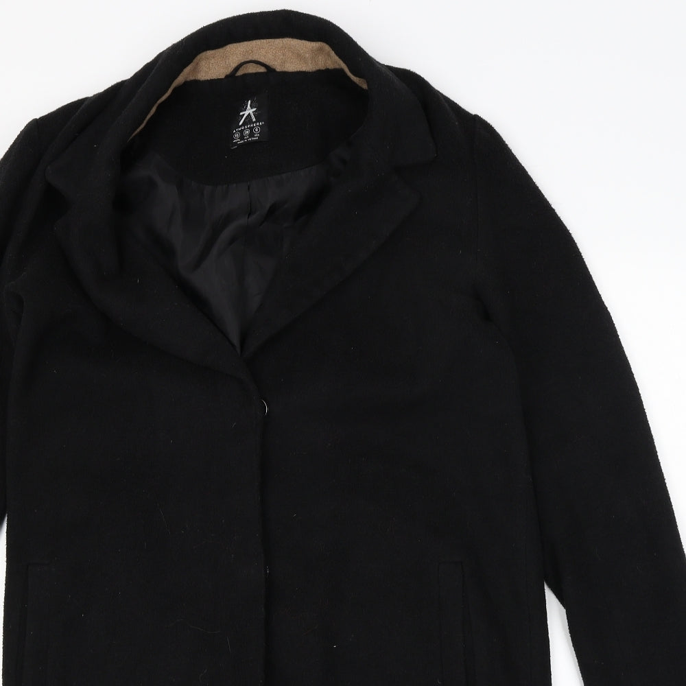 Atmosphere Womens Black   Overcoat Coat Size 10