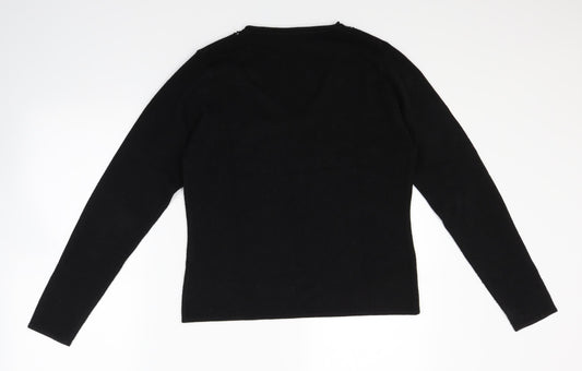 Preworn Womens Black  Knit Pullover Jumper Size M