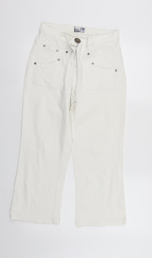 Colours of The World Womens White  Denim Cropped Jeans Size 12 L22 in