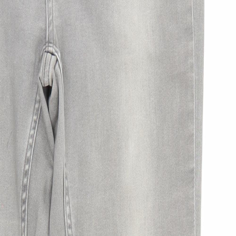 H&M Womens Grey  Denim Straight Jeans Size 12 L28 in - Elastic Waist