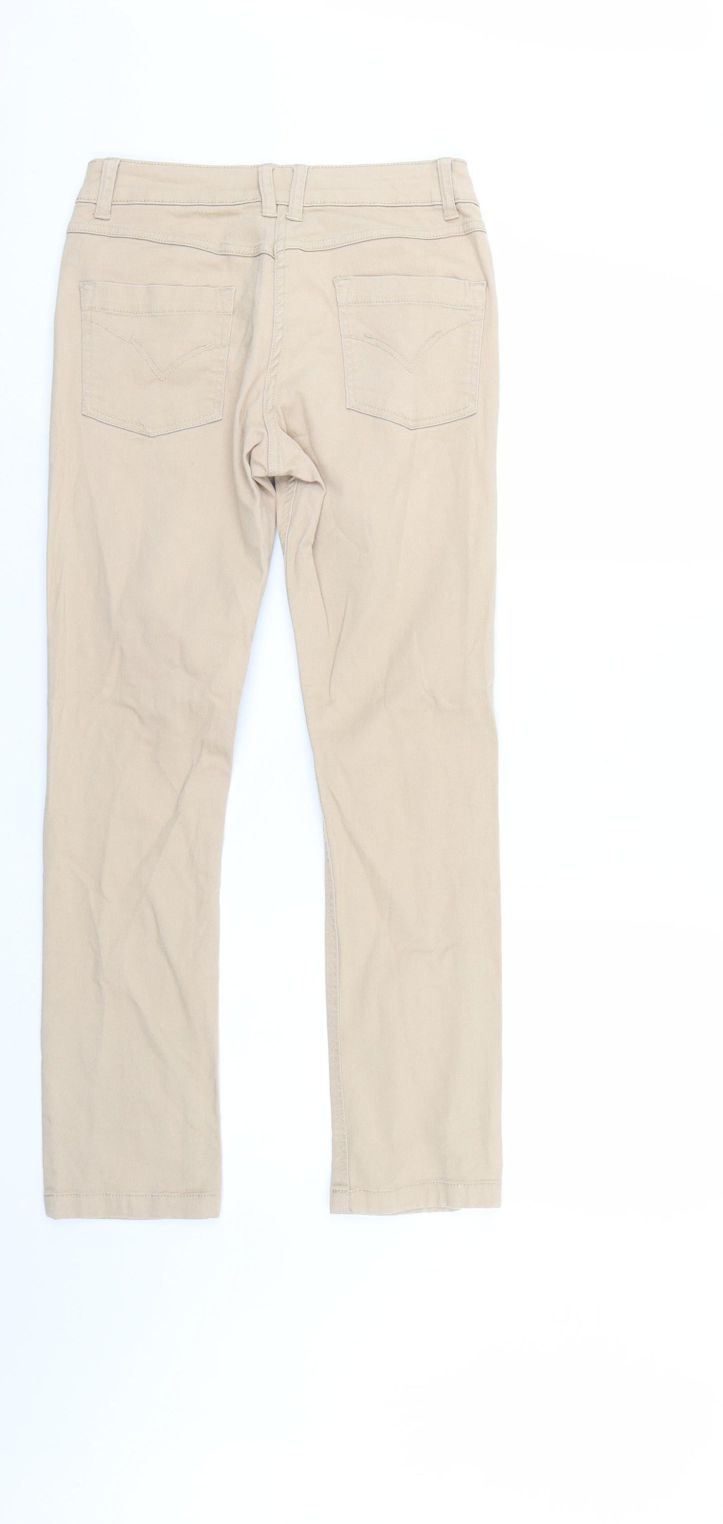 Papaya Womens Beige  Denim Straight Jeans Size 8 L26 in