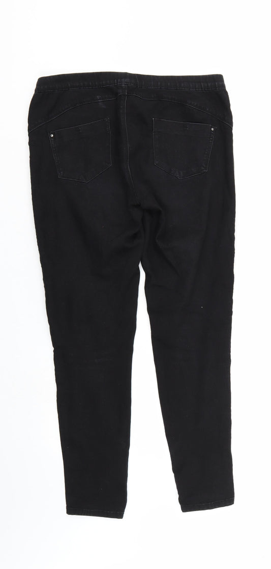 Denim & Co. Womens Black  Denim Straight Jeans Size 12 L27 in