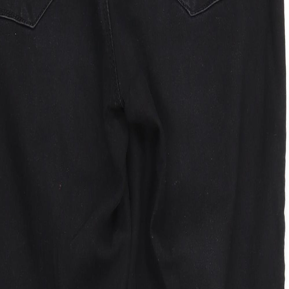 Denim & Co. Womens Black  Denim Straight Jeans Size 12 L27 in
